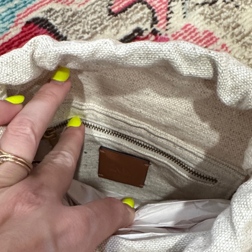 Zara Brown and Cream Shoulder Bucket Bag - Picture 9 of 12